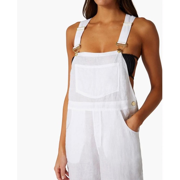 WeWoreWhat White Linen Overalls - Picture 3 of 4